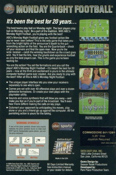 Image n° 1 - screenshots : Monday Night Football Image n° 1 - screenshots : Monday Night Football